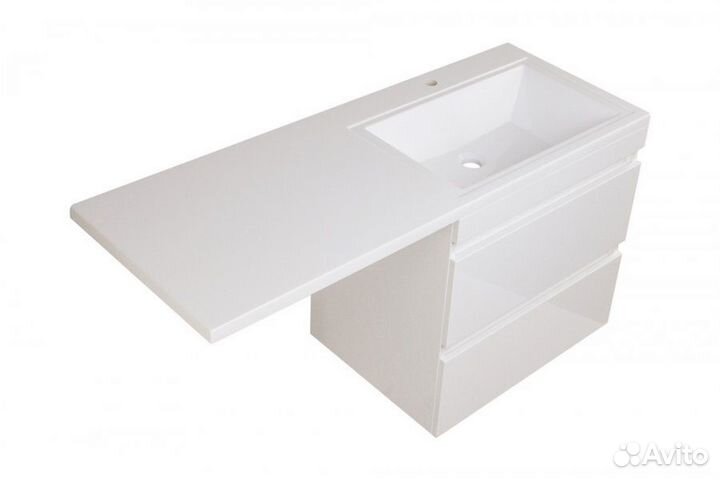 Тумба с раковиной 140 см для стиралки подвесная