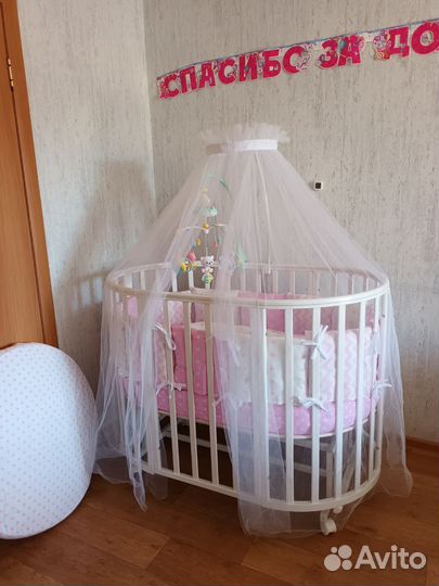 Кроватка трансформер с маятником 9в1