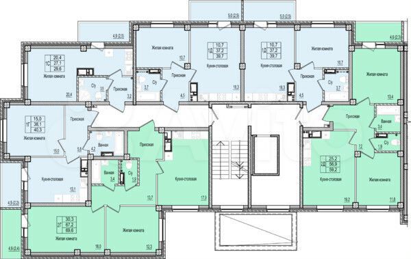 Квартира-студия, 29,6 м², 9/10 эт.