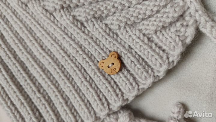 Шапка Эльф Гном вязаная детская