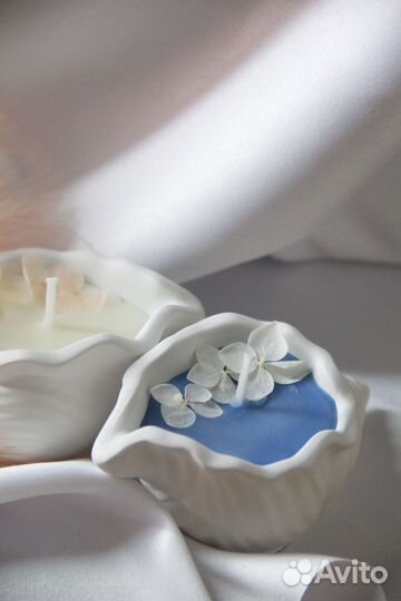 Свечи из кокосового воска ручной работы