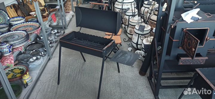 Мангал с крышкой барбекю и полкой (ст. 2мм усилен)