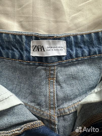 Женские джинсовые шорты zara 34 размер