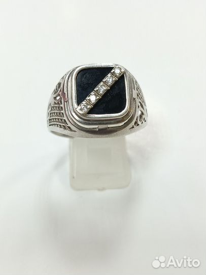 Мужское кольцо печатка серебро