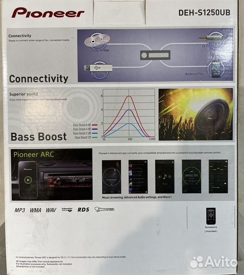 Автомогнитола sony DEH-S1250UB