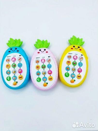 Музыкальный,обучающий телефон для детей,ананасик