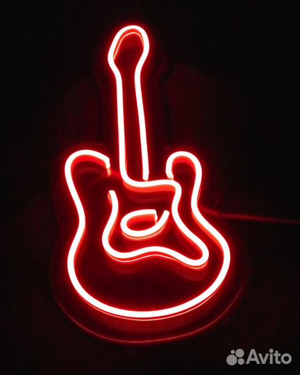 Светильник декоративный Неоновая Гитара, 45х19 см