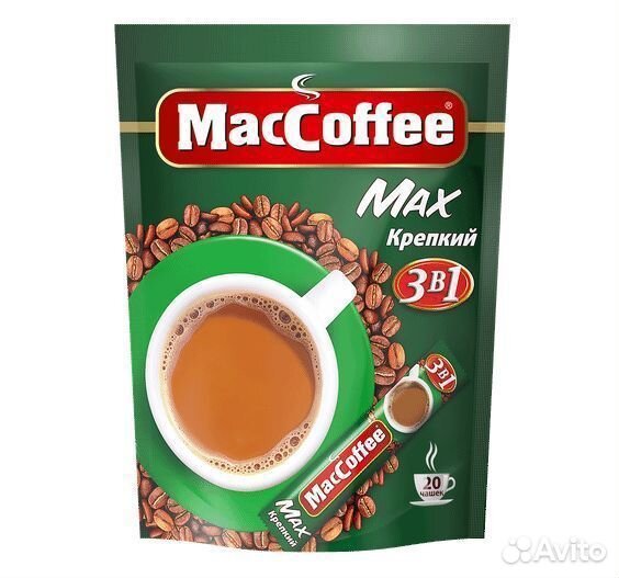 Растворимый кофе MacCoffee Max Крепкий 3в1 20 г