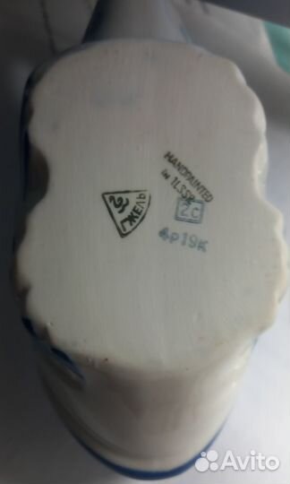 Сахарница в виде рыбы. Гжель, СССР