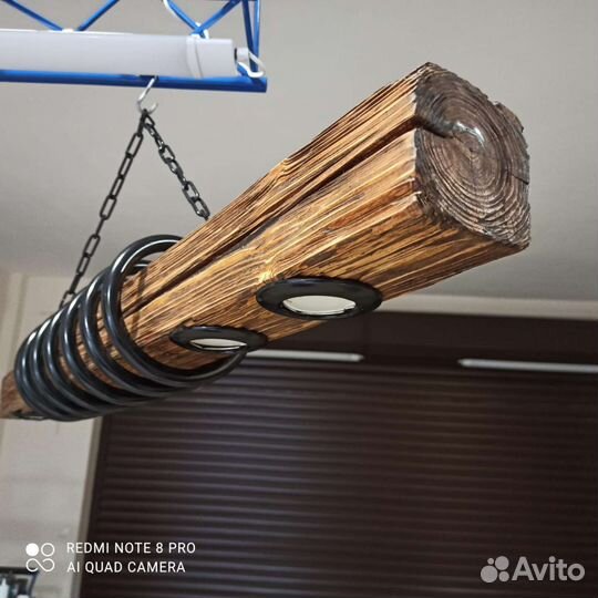 Люстра из бруса в стиле лофт