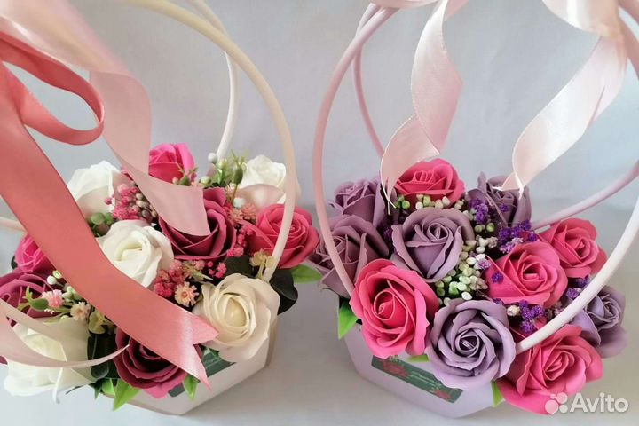 Букет из мыльных роз