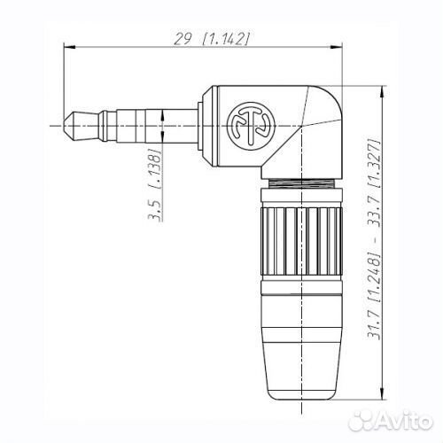 Разъем MiniJack 3,5 Stereo Neutrik NTP3RC-B (углов