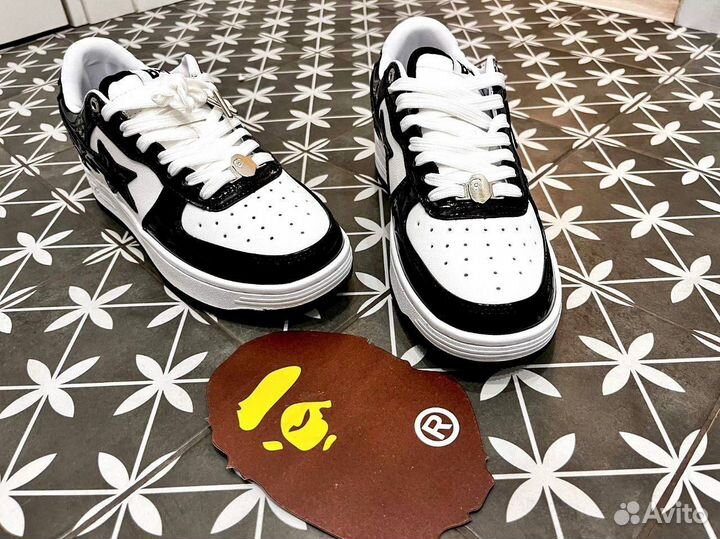 Кроссовки Bape STA черно-белые