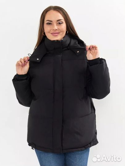 Куртка с капюшоном зимняя оверсайз 44,46 новая