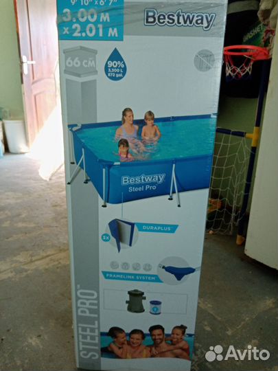 Каркасный бассейн прямоугольный бу