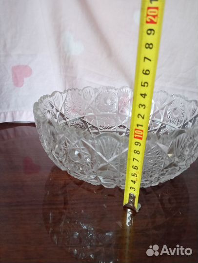 Большая салатница СССР хрусталь