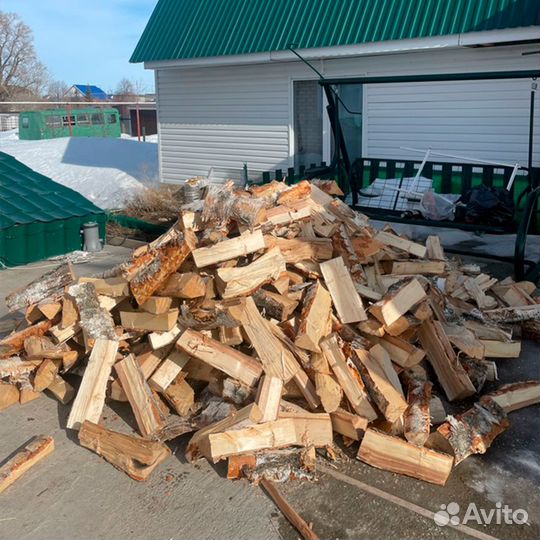 Дрова березовые сухие, колотые