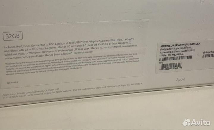 Apple iPad 2010 год (1-е поколение) NEW (в пленке)