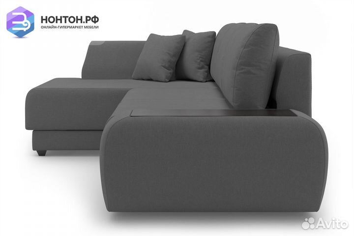Угловой диван пума Консул серый