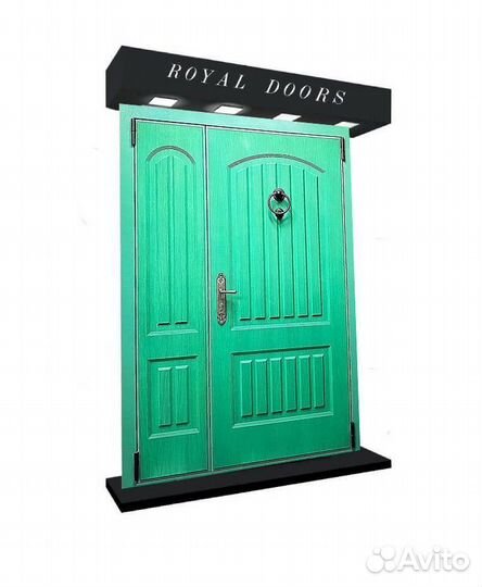 Двустворчатая входная металлическая дверь