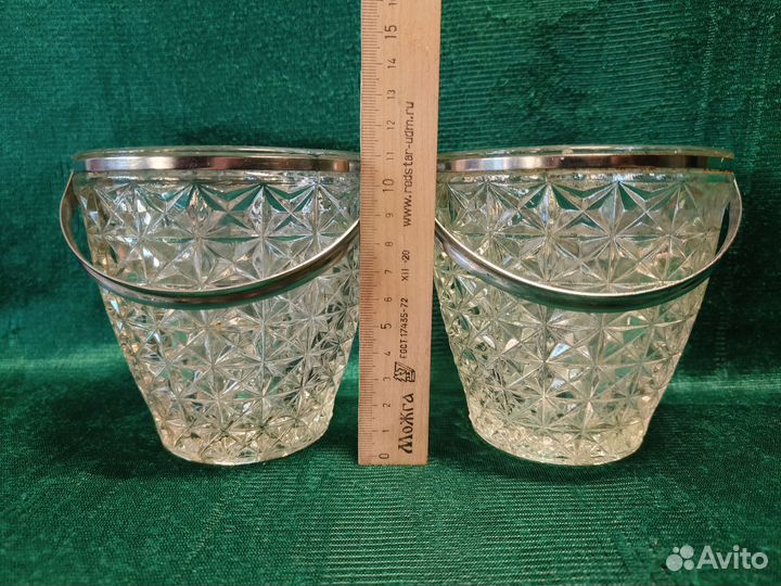 Конфетница сахарница хрусталь 2 штуки СССР