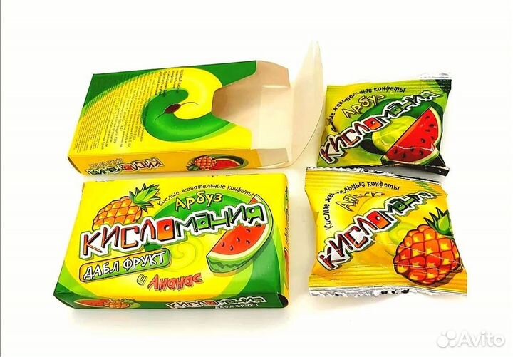 Конфеты жевательные Кисломания фрукт 30 штук