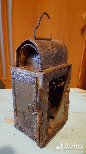 Немецкий ж\д керосиновый старинный фонарь