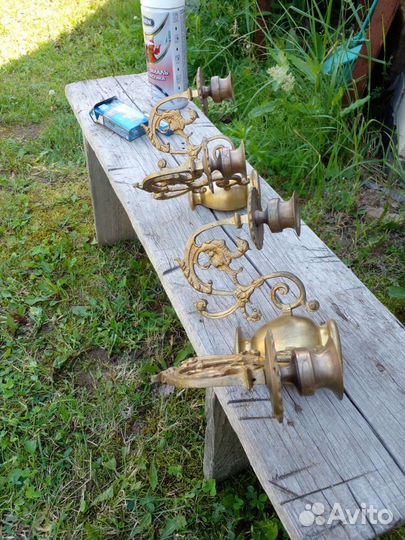 Старинный бронзовый подсвечник