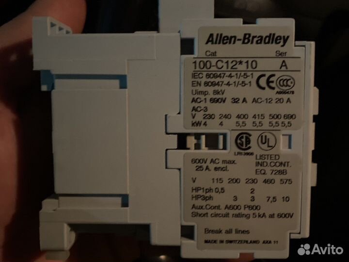 Контакторы Allen Bradley 100-C12KJ10