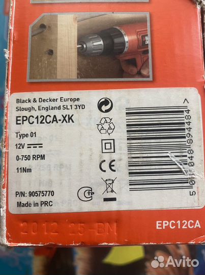 Шуруповерт black decker