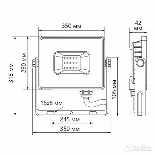 Светодиодный прожектор Feron LL-924 IP65 200W 4000