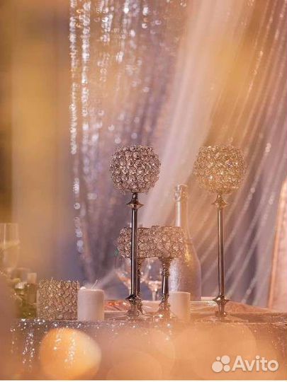 Бокалы Шампанское подсвечники свечи