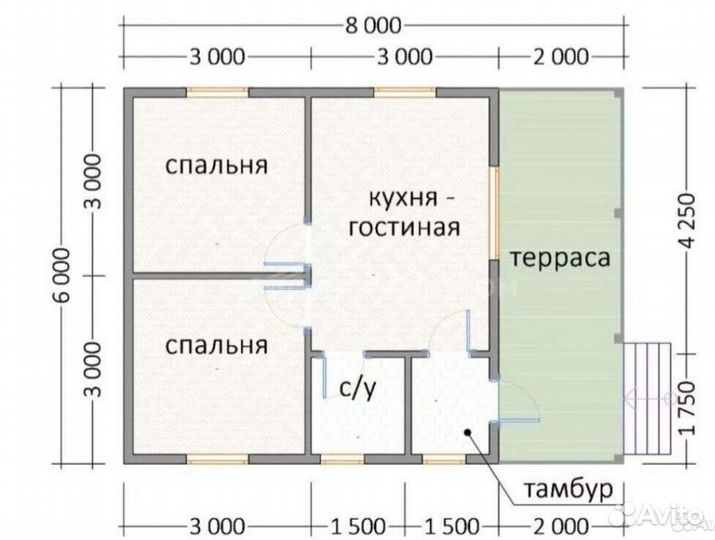 Каркасный дом 9х7 m