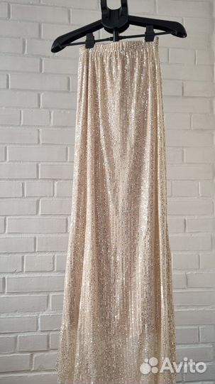 Костюм блестящий топ с юбкой размер 42-44 на S-M