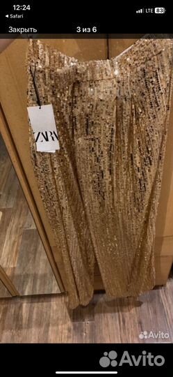 Брюки с пайетками zara