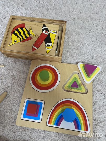 Деревянные развивающие игрушки пакетом