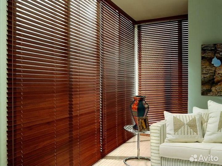 Жалюзи горизонтальные деревянные / бамбуковые
