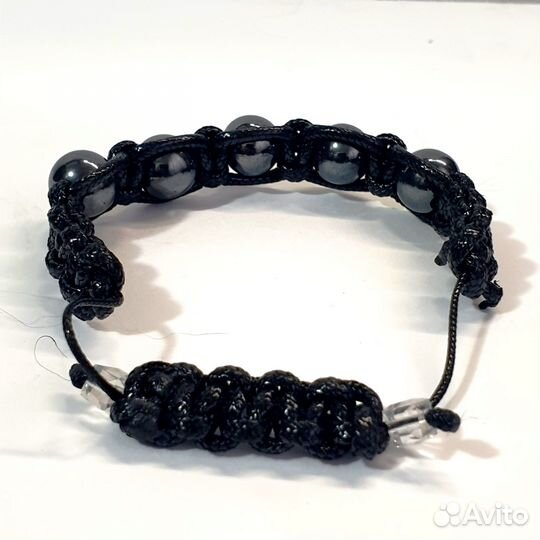Продам браслет Шамбала чёрный с бусинами гематита