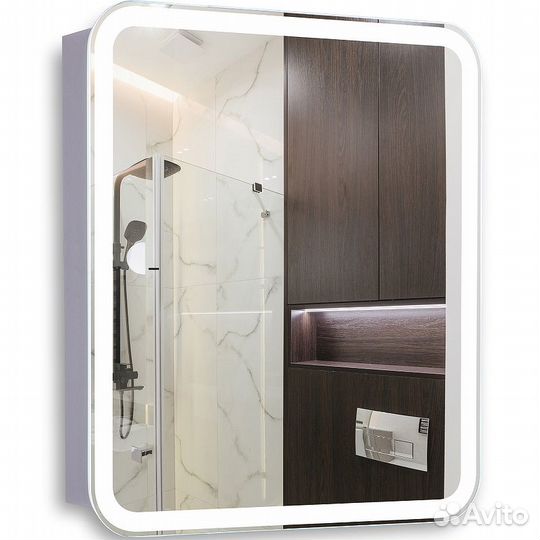 Зеркальный шкаф Silver Mirrors Фиджи Flip 70 LED-00002977 с подсветкой Белый с бесконтактным сенсоро