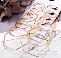 Серьги цветные кольца