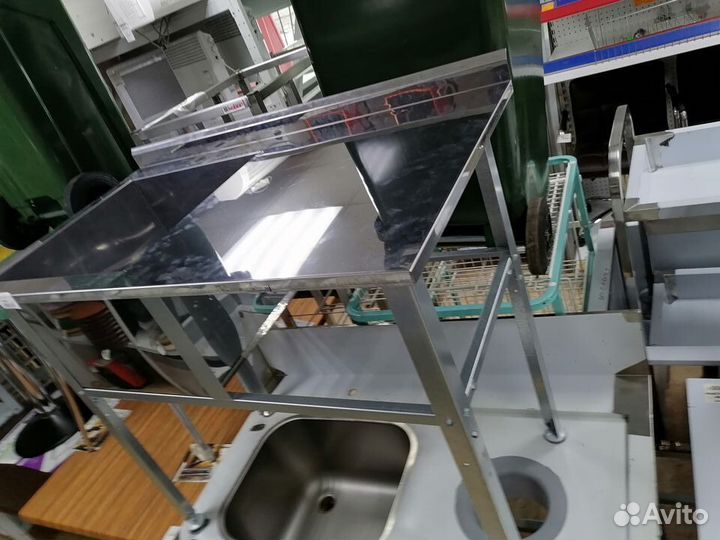 Ванна моечная со столом вмс-1/430 с бортом Алента