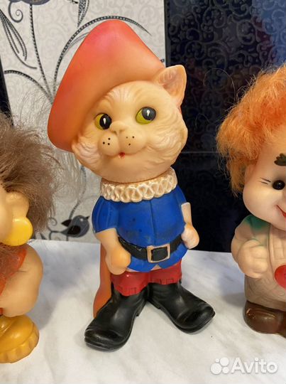 Резиновая игрушка СССР Бармалей карлсон кот в сапо