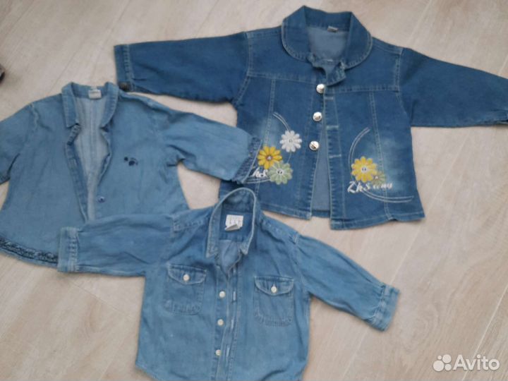 Рубашки джинсовые 2-4 года