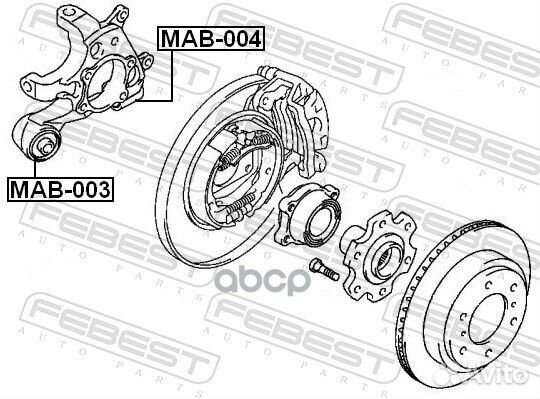 Сайлентблок цапфы зад прав/лев MAB003 Febest