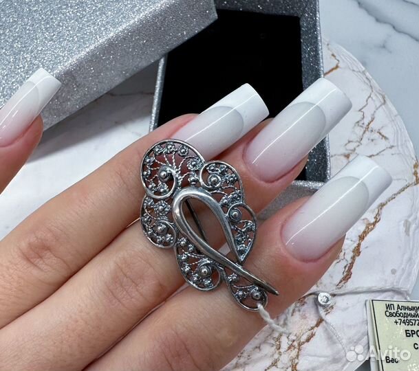 Брошь серебро 925 новая