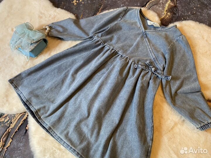 Новое джинсовое платье H&M. Размер 134/140