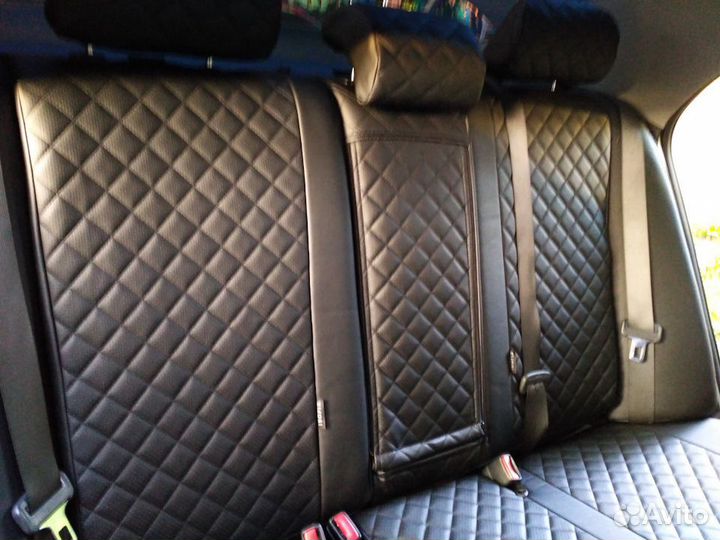 Чехлы на Хендай Элантра 5 2011-2016 черный Ромб