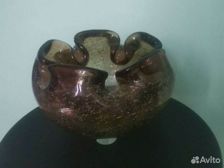 Ваза конфетница цветное стекло