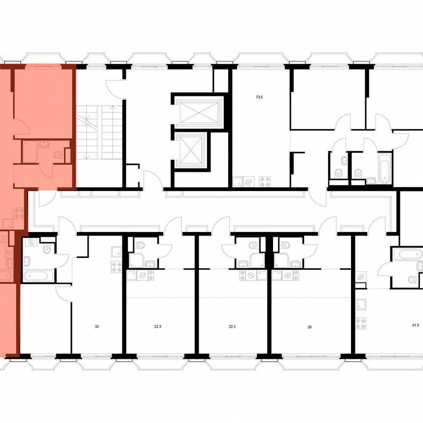 2-к. квартира, 66,5 м², 9/16 эт.