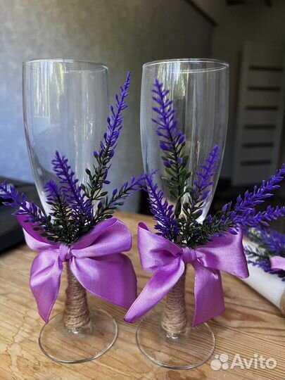 Свадебные бокалы ручной работы